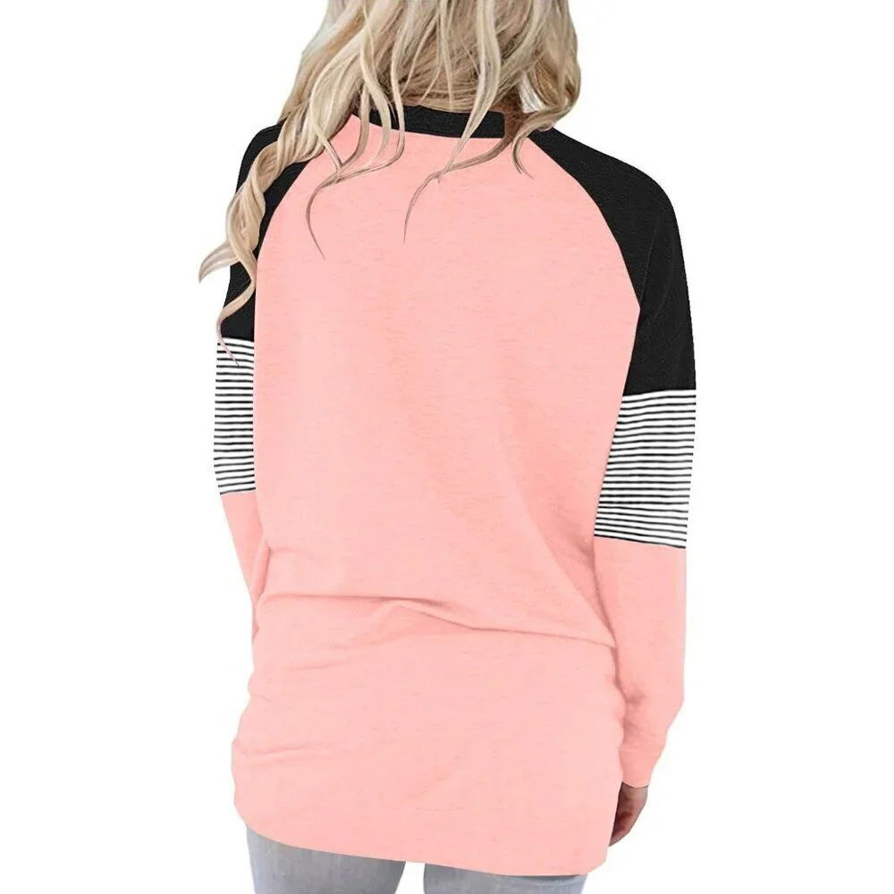 Womens Crewneck Sweatshirt Long Sleeve Casual Loose Fit Top Plus Size